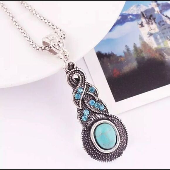 Silver Turquoise Necklace   - Picture 2 of 5